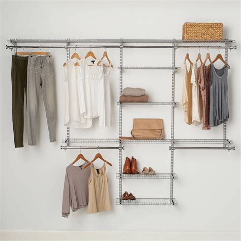 Rubbermaid closet systems - Rubbermaid Configurations Deluxe Closet Kit, Titanium, 4-8 Ft., Wire Shelving Kit with Expandable Shelving and Telescoping Rods, Custom Closet Organization System, Easy Installation 4.7 out of 5 stars 7,715